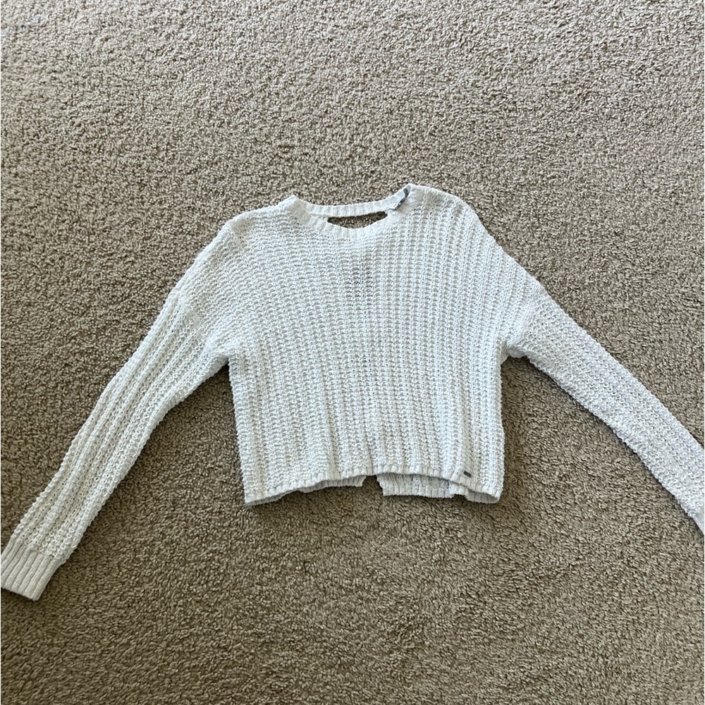 White Sweater with Keyholes in Back